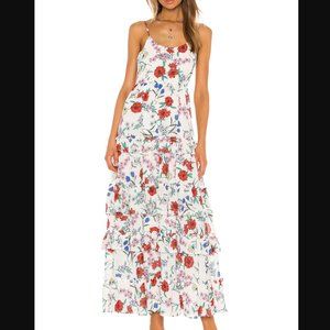 YUMI KIM ivory St. Martin floral tiered ruffle chiffon maxi